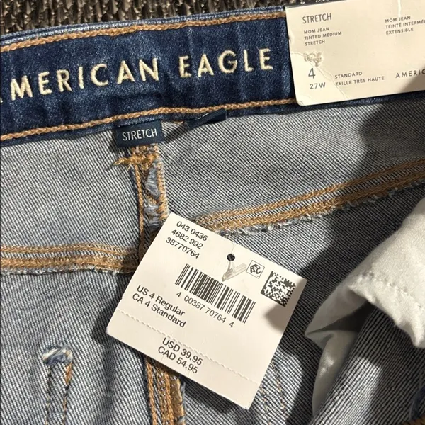 American Eagle Mom Jean Dark Wash Size 4 NEW - Image 5
