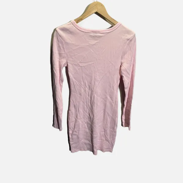 Universal Thread Pink Ribbed Long Sleeve Mini Bodycon Dress Womens Medium‎ - Image 4