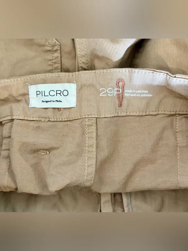 Pilcro The Arin Mid-Rise Button-Front Barrel Pants Linen Blend Edition size 29P - Image 4