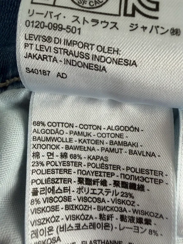 Levi 710 Blue Super Skinny Stretch Jeans - Image 5