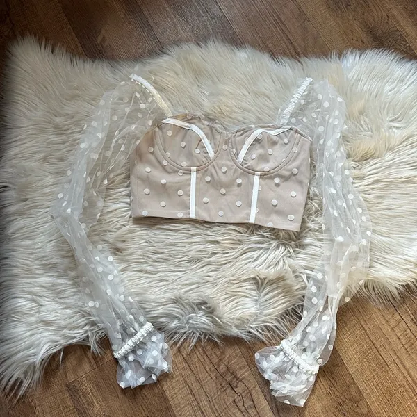 HELLO MOLLY Varinka Top In White Dot - Image 8