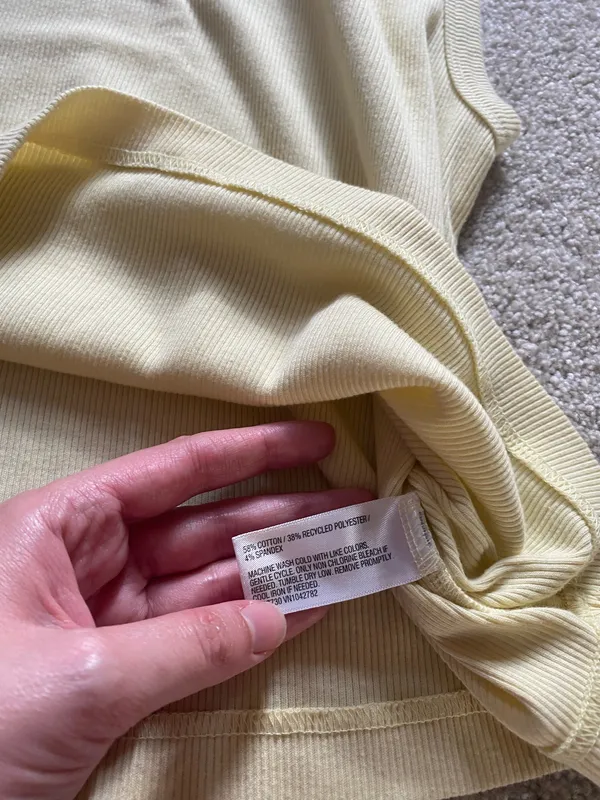 Universal Thread Butter Yellow Ribbed Scoop Neck Tank Top - Image 4