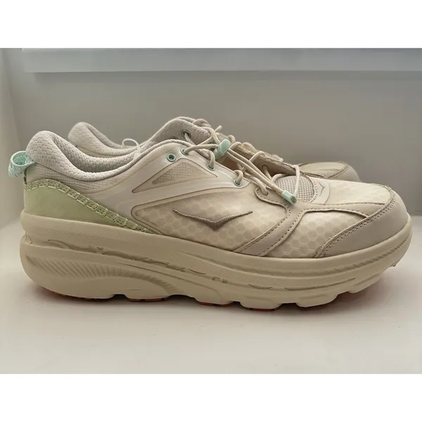 HOKA U Bondi B3 Oat Milk W 14/M 13 Sneaker Cushioned Mesh Activewear Casual Run - Image 2