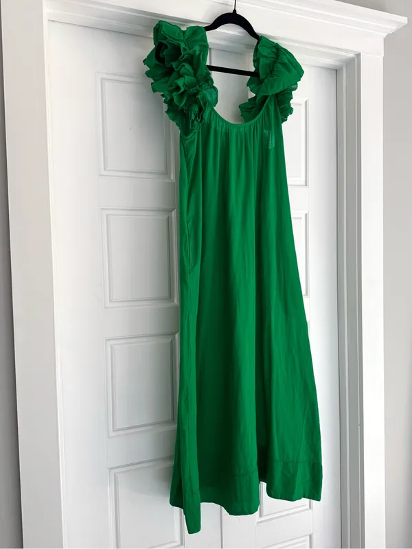 The GREAT Ruffle Green Cover-Up Dress -size small - Image 5
