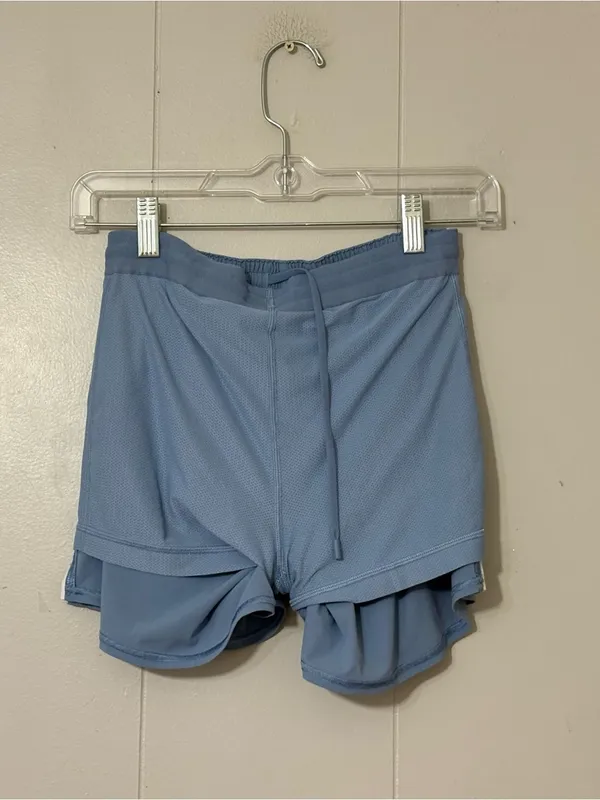 Lululemon Lightweight High-Rise Relaxed Shorts 3” Blue Willow Size 4 Drawstring - Image 11