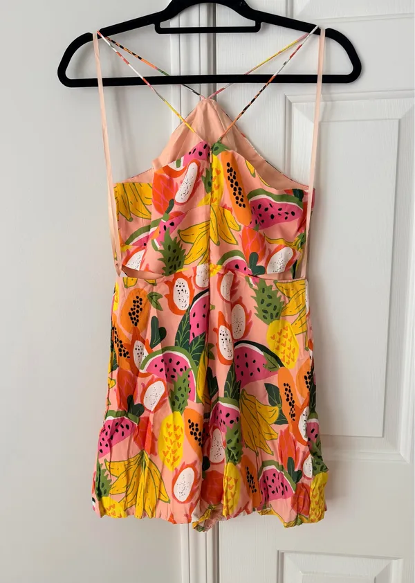 NWT Anthropologie Hutch Tropical Fruit Halter Cutout Romper, Size 4 - Image 11