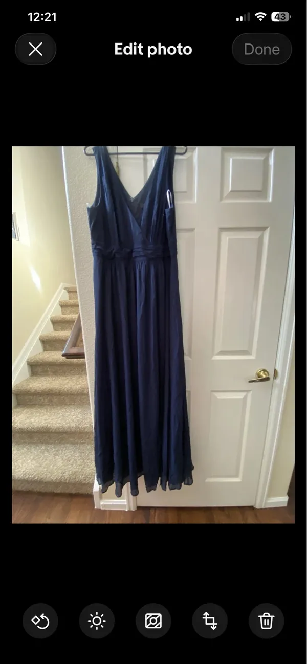 Lulus Maxi Dress Navy - Image 3