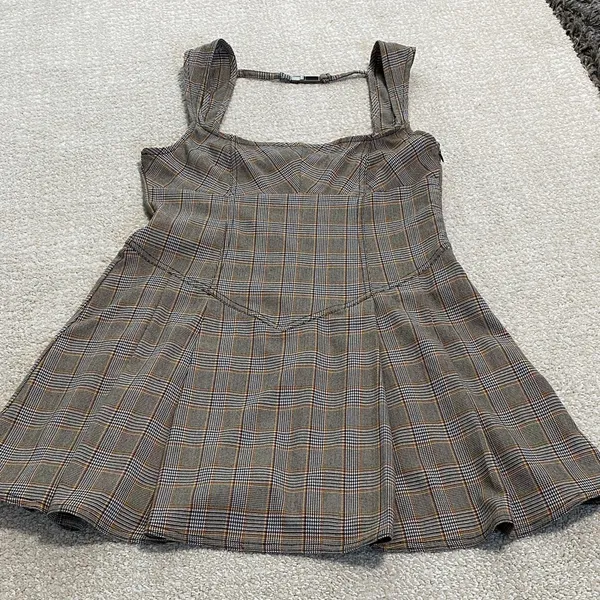 BDG Gray Plaid Midi Dress Size L - Image 15
