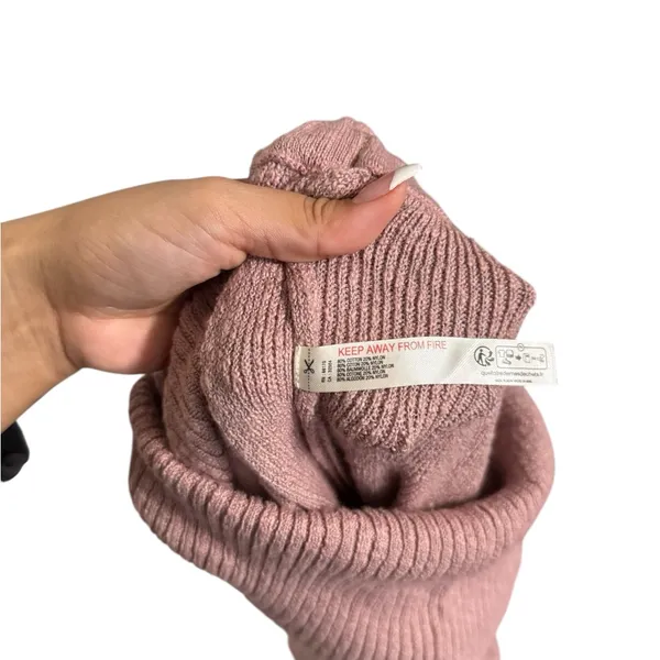 NEW FREE PEOPLE FP Beach Ruby Mauve Knit Sweater Foldover Joggers Pants Sweats - Image 5
