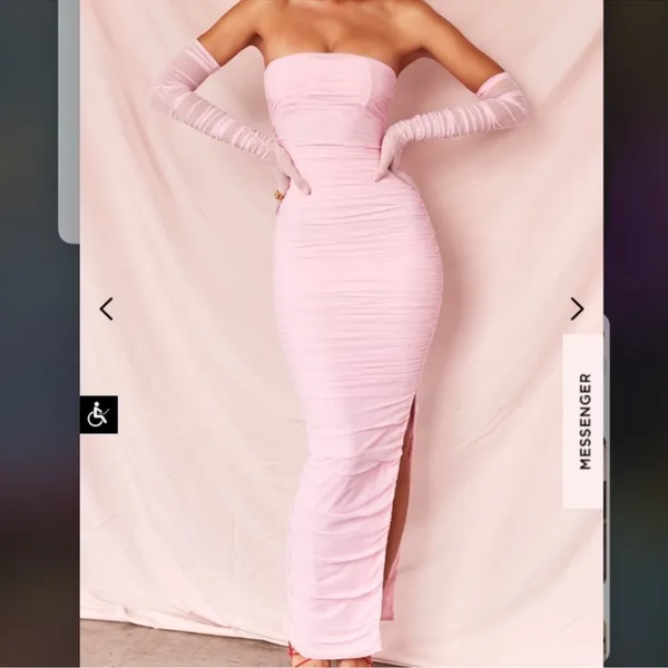House‎ of CB Sofia Fairy Pink Mesh Maxi Dress Small NWT - Image 5