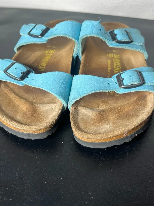 Birkenstock Blue Sydney Two Strap Leather Sandals EU 36 - Image 3