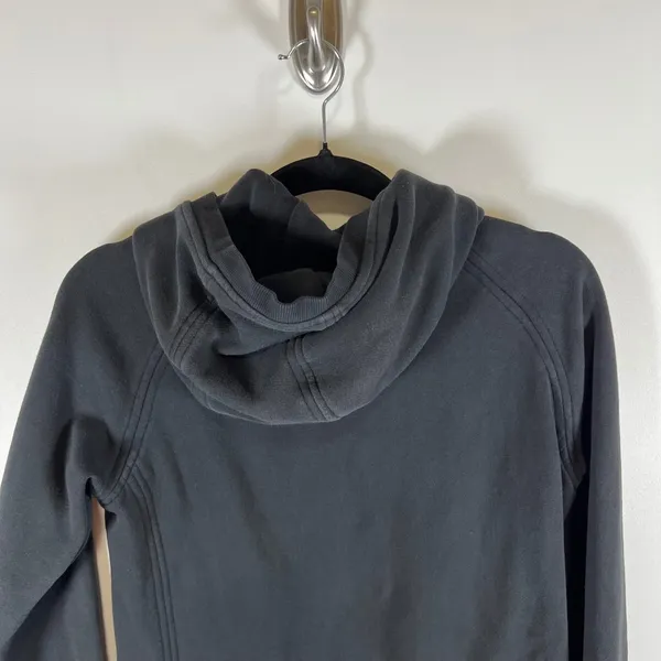 Lululemon‎ Scuba Hoodie Pullover Funnel Neck Black Fleece Size 4 Raglan Sleeve - Image 6