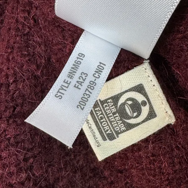 Madewell Alpaca Blend Fuzzy Sweater Women's Small Burgundy‎ Collared Pullover - Image 5
