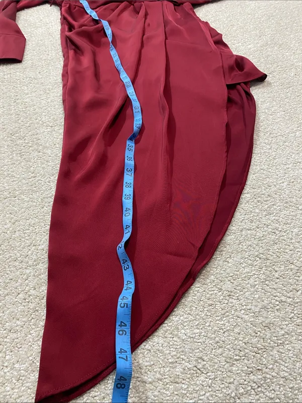 Vici Burgundy Satin Twist-Waist Midi Dress Size Xs - Image 14