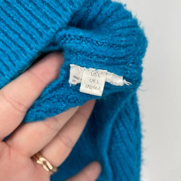 BDG Urban Outfitters Blue Cropped Oversized Knit Pullover Sweater Size‎ L - Image 5