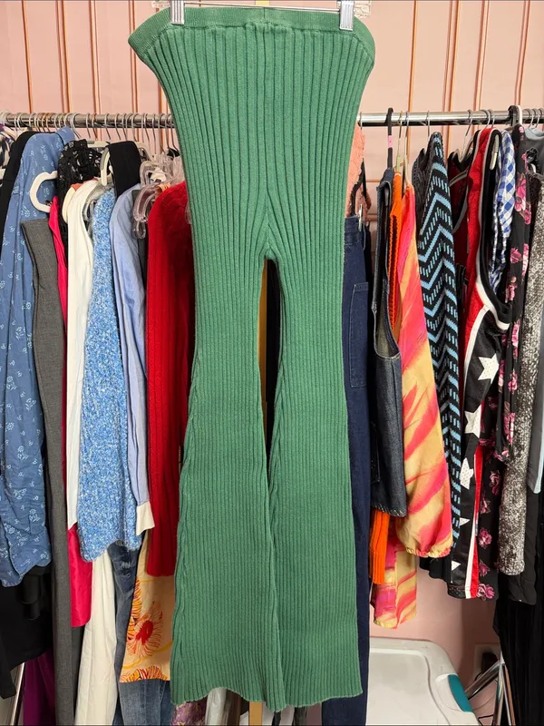 Callahan Trish Pants Fern Green Rib Knit Revolve. Size XS - Image 6