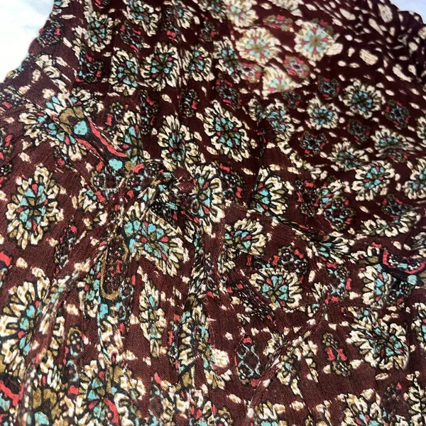 Patrons Of Peace M Medium Tulip Wrap Printed Boho Long Sleeve Dress - Image 7