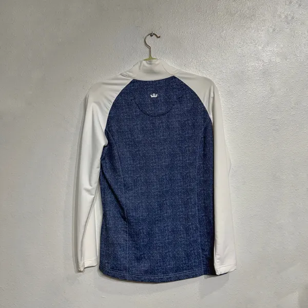 Peter Millar Blue White Golf Quarter Zip Pullover Sz S Lightweight - Image 10