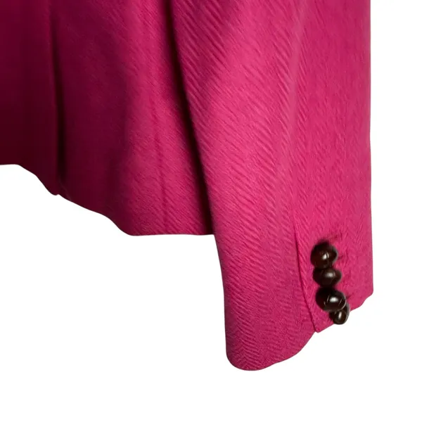 J.Crew Wool Black Jacket Blazer Robert Noble Scottish Cloth Hot Pink Sz 0 - Image 9