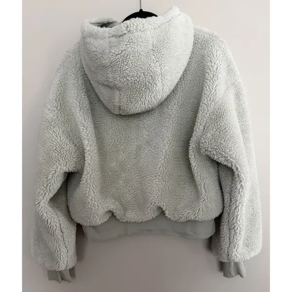 Alo Yoga Streetside Half Zip Sherpa Hoodie Pullover Light Green Women's‎ Medium - Image 2