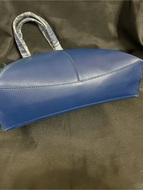 Joy Mangano Leather Structured RFID Navy Blue Tote Bag Women’s Tote NWT - Image 9