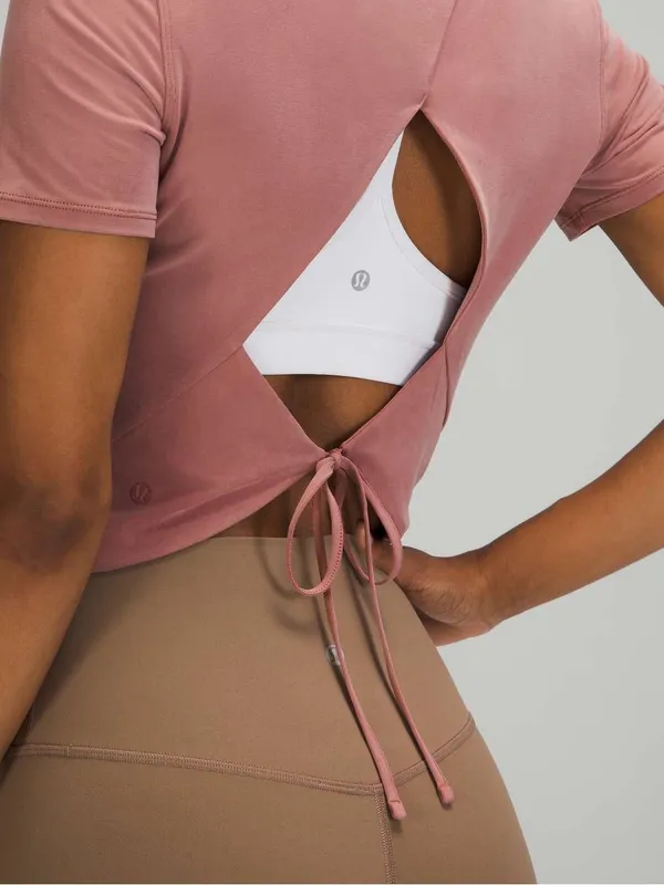Lululemon Open Tie-Back Short Sleeve in Spiced Chai - Image 2