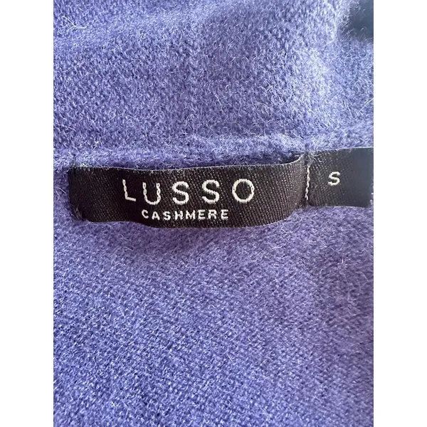 Lusso Womens Cashmere Royal Blue Cardigan‎ S Regency Cozy Core Quiet Luxury FLAW - Image 6