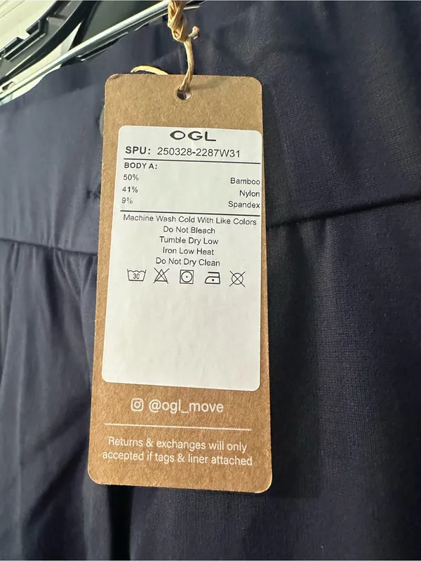 OGL Bamboo NWT Women’s Navy Pleated Dress Pants - Image 2
