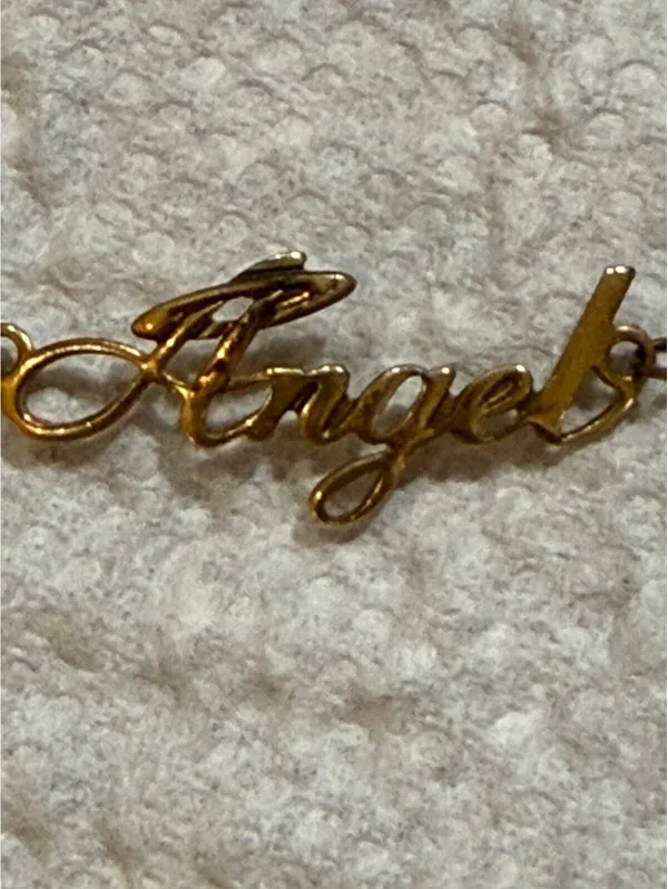 RARE Vintage Avon Gold "Angel' Script Anklet - Image 3