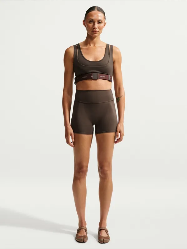 NIKE X SKIMS (G15) Matte Double Strap Scoopbra | Color Dark Sepia | Size M - Image 4