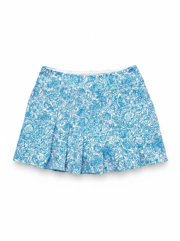Lilly Pulitzer Priska‎ Skort Womens 4 Blue White Took Me By Sunrise Pleated - Image 2