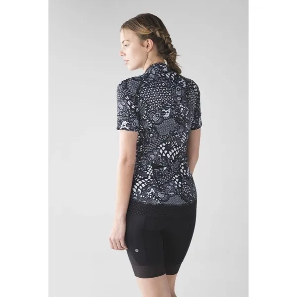 Lululemon Shift Happens Jersey Maxi Pretty Lace White Black Women's Sz 10 - Image 4