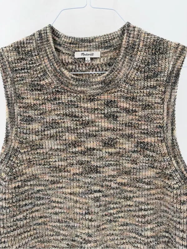MADEWELL Space-Dyed Boulier Crewneck Sweater Classic Luxury Sleeveless Vest - Image 5