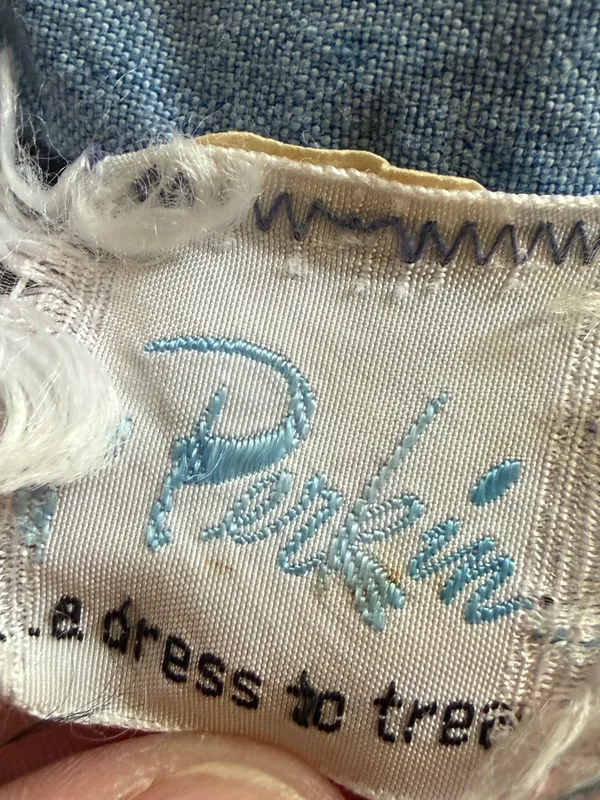Vintage Pat Perkins Dress Zip Front Denim Blue Size M - Image 3