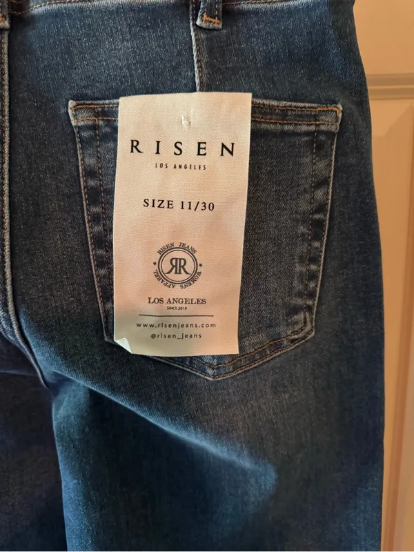 Risen Dark Blue High-Rise Wide Leg Jeans - Image 4