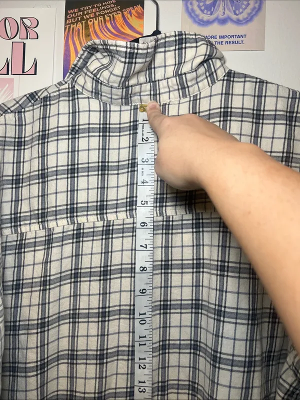 easel White, Blue, & Black Plaid Button-Down Shirt Dress - Image 6
