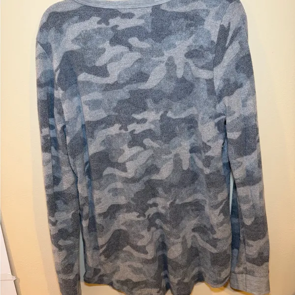 Pink Clover Blue and Gray Camo Crewneck Sweater - Image 3