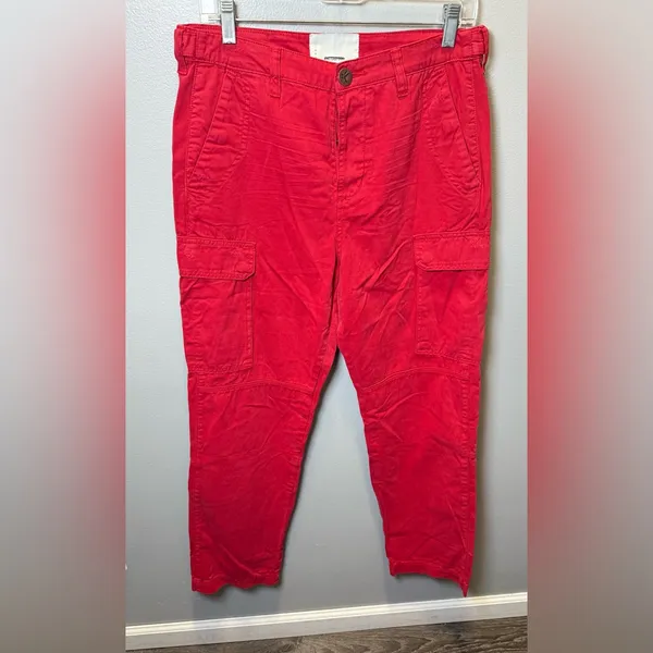 One Teaspoon Women's Cargo Motion Ruby‎ Red Jeans Cotton Size 28 - Image 3