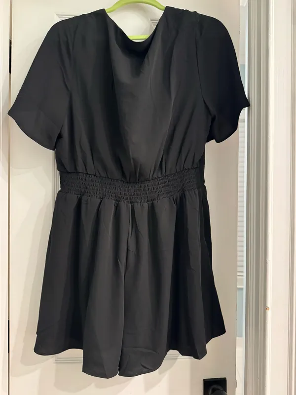 Black Tie Back Romper - Image 2