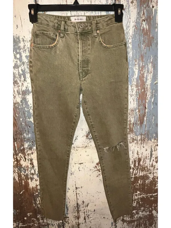 We the Free Green Denim pants jeans size 24 - Image 2