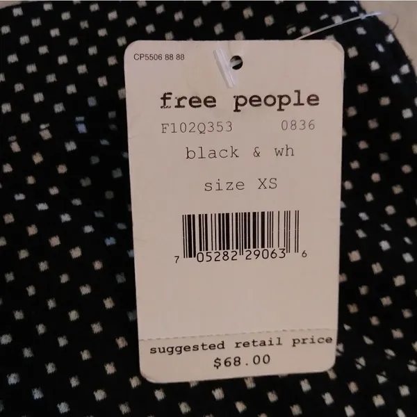 Free People Black & White Polka Dot Thick Leggings - Image 5