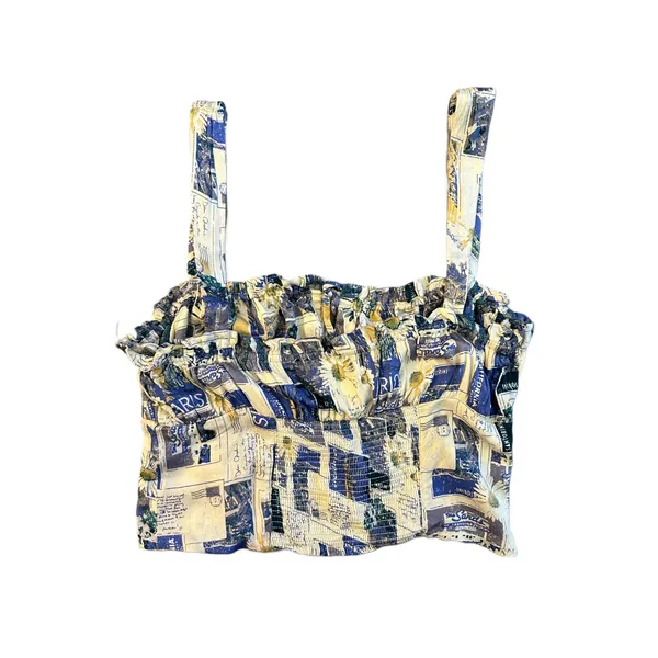 Urban Outfitters Blue Valentina Bustier Milkmaid Tank Top Large - Image 2