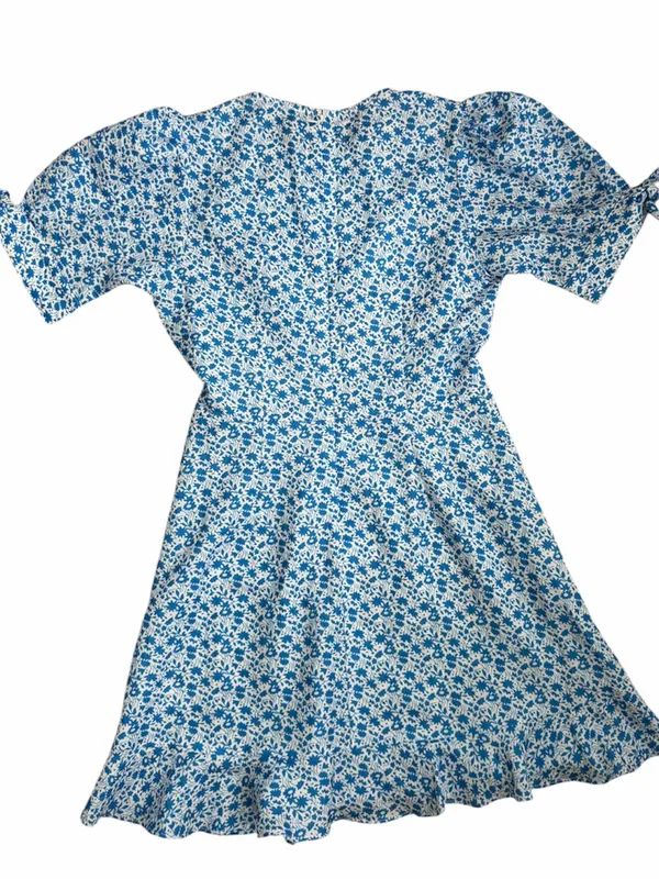 Hyacinth house Blue Floral Tie-Sleeve Dress - Tuckernuck - Image 3