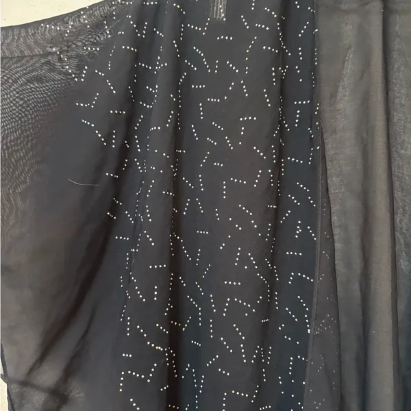 Vintage Jessica McClintock Black Sheer Beaded Kimono Overlay Evening Jacket - Image 4