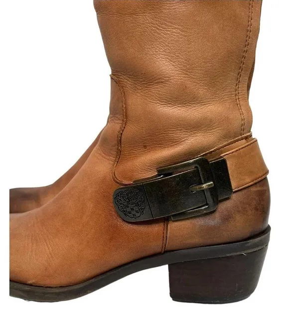 Vince Camuto Boots Womens 6 Bedina 2 Leather Tall Western Boho Buckle Brown - Image 9