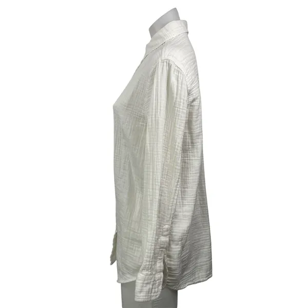 Aritzia Wilfred Free Women's White 100% Cotton Long Sleeve Button Down Shirt XS - Image 2