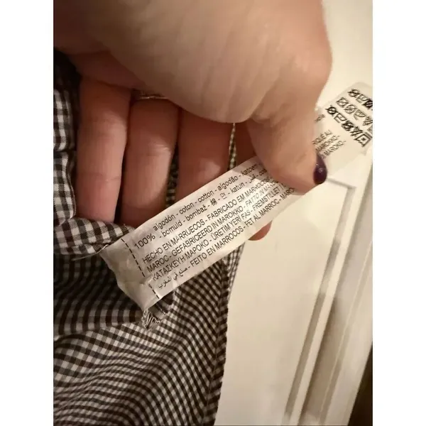 Zara plaid puff sleeve long sleeve button down xs - Image 5