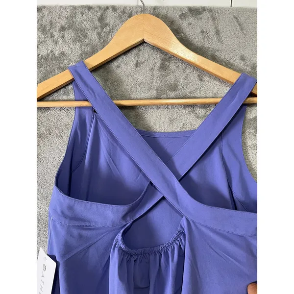Athleta Arrival Dress Breathable Crisscross Back UPF 50+ Lavender Athleisure New - Image 4