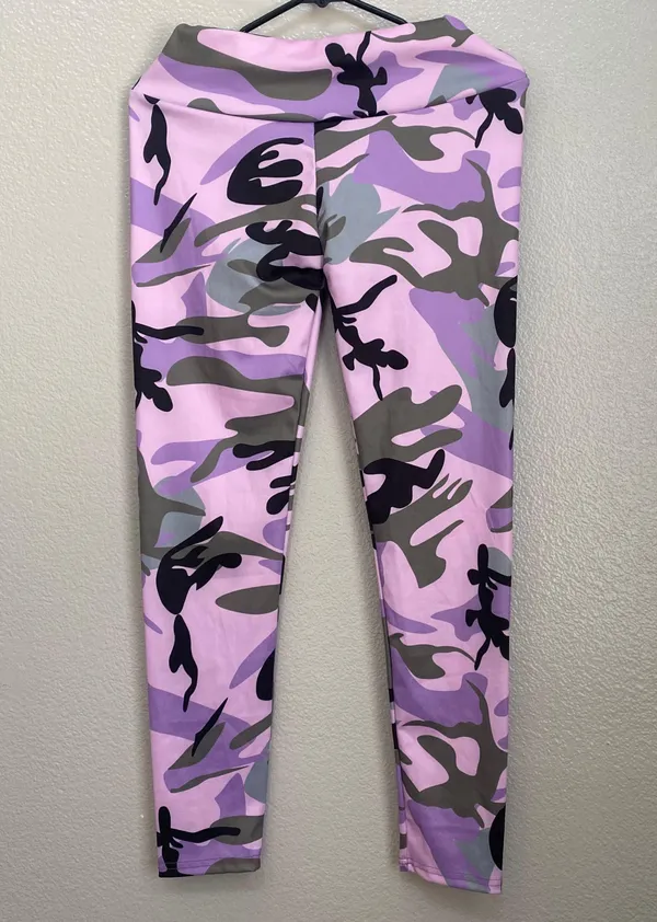 Stretchy Workout Leggings Pink Size L - Image 5
