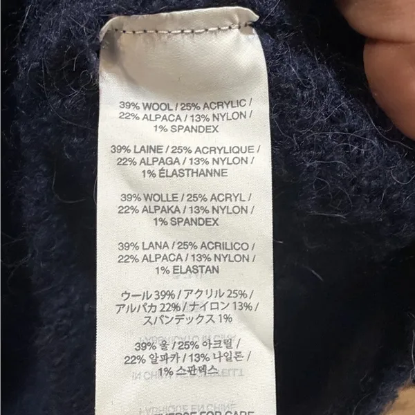 J. Crew Dark Blue Navy Crew Neck Wool Alpaca Blend Sweater Size Small - Image 6